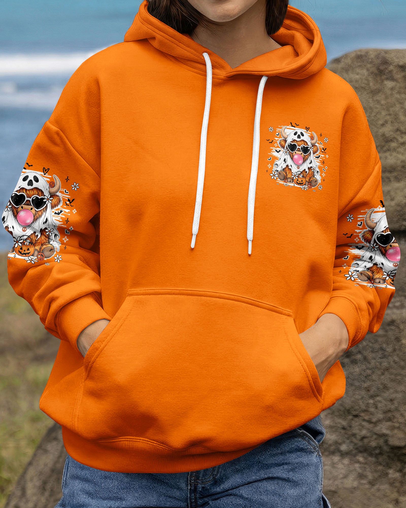 MOO I MEAN BOO HALLOWEEN COW ALL OVER PRINT - TY1707261