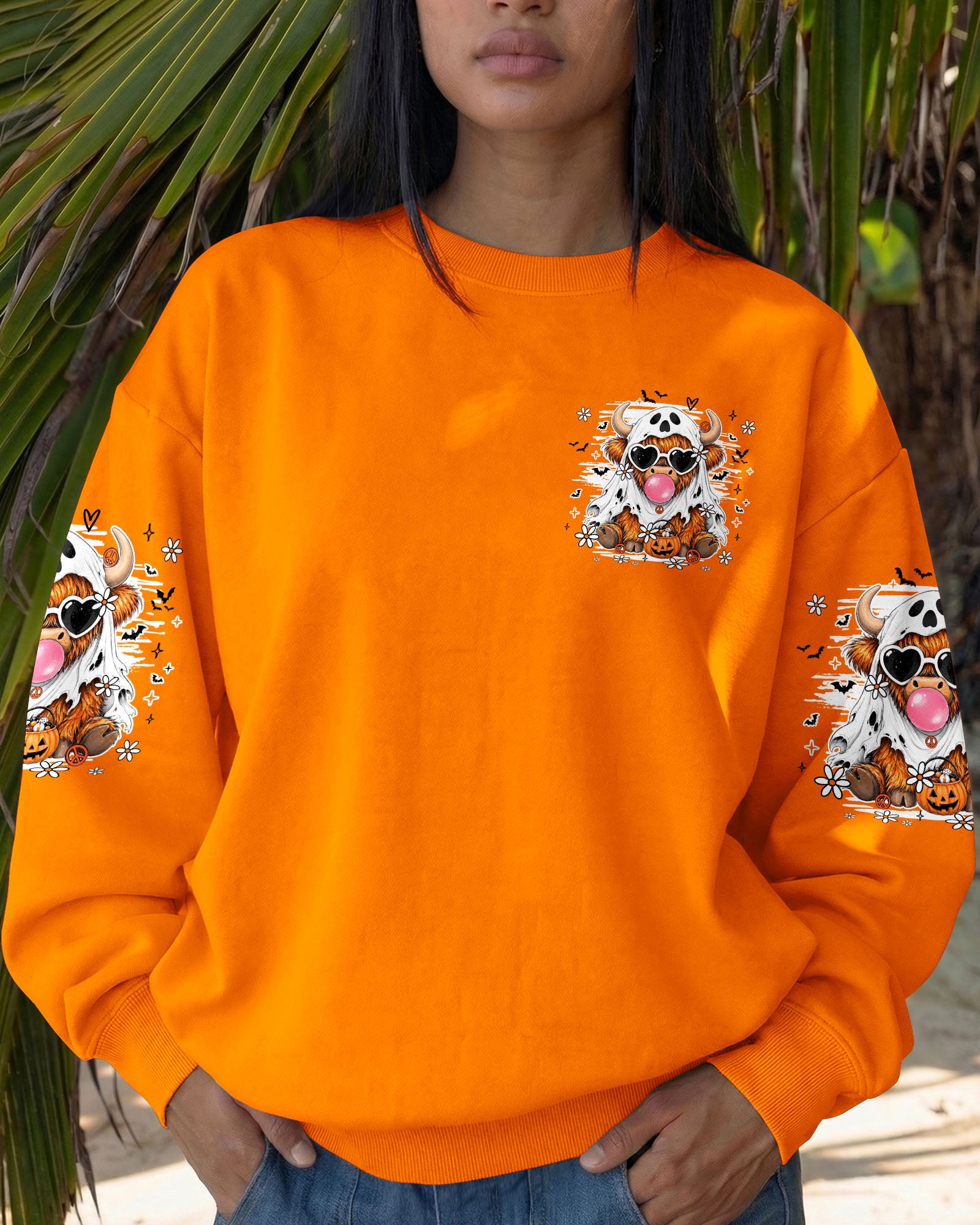 MOO I MEAN BOO HALLOWEEN COW ALL OVER PRINT - TY1707261