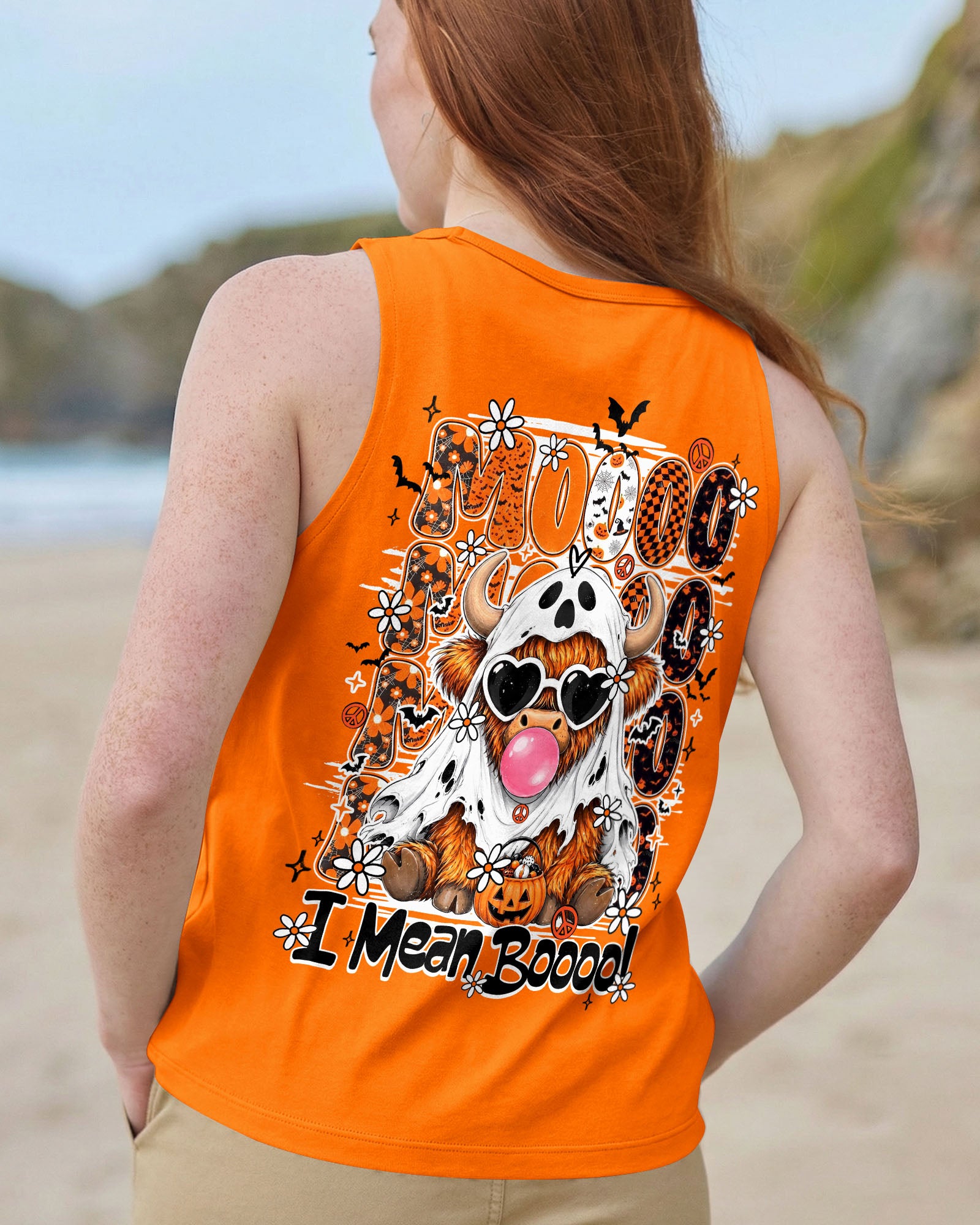 MOO I MEAN BOO HALLOWEEN COW ALL OVER PRINT - TY1707261
