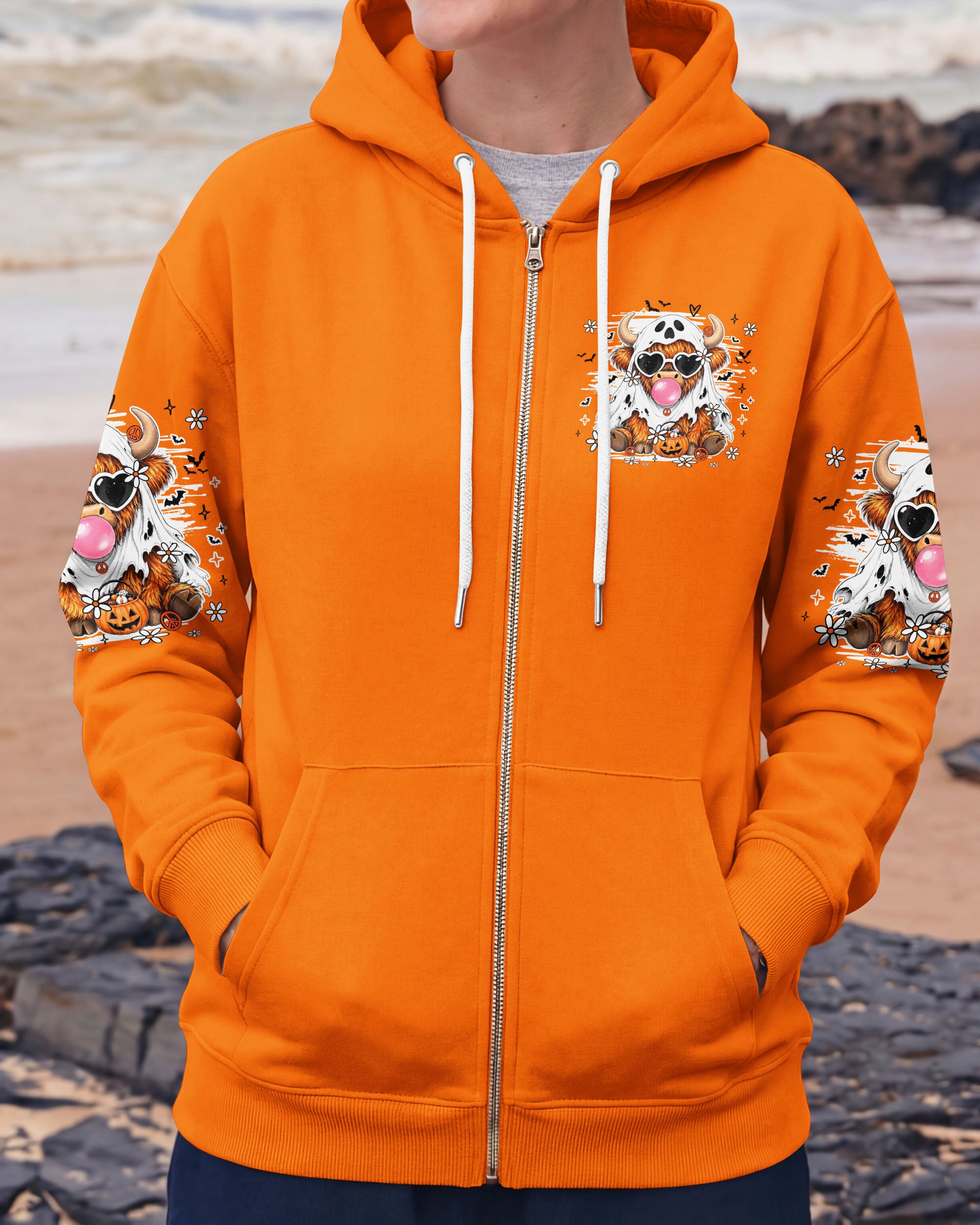 MOO I MEAN BOO HALLOWEEN COW ALL OVER PRINT - TY1707261