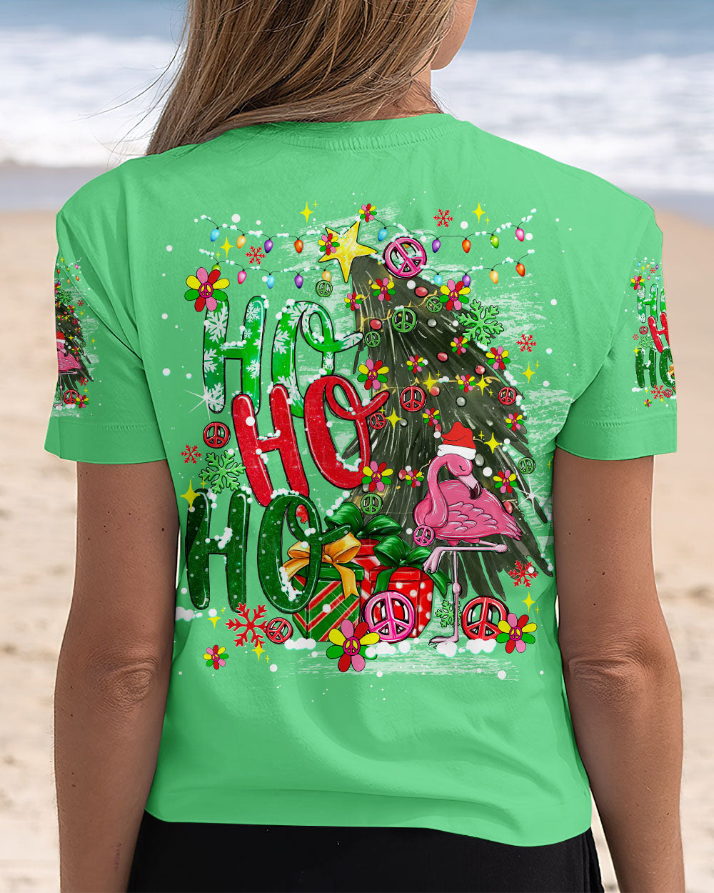 HOHOHO FLAMINGO CHRISTMAS ALL OVER PRINT - TY1910241
