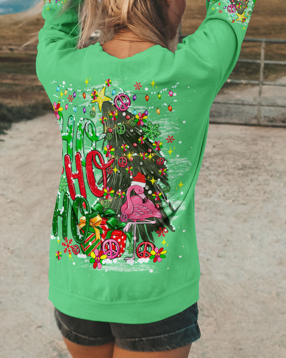 HOHOHO FLAMINGO CHRISTMAS ALL OVER PRINT - TY1910241
