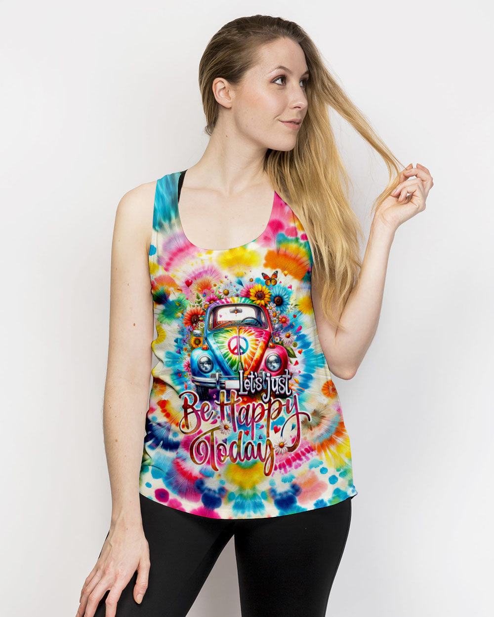 LET'S JUST BE HAPPY TODAY TIE DYE ALL OVER PRINT - TY2201241