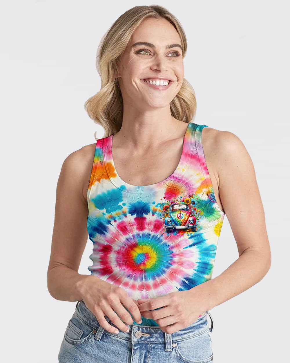 LET'S JUST BE HAPPY TODAY TIE DYE ALL OVER PRINT - TY2201241