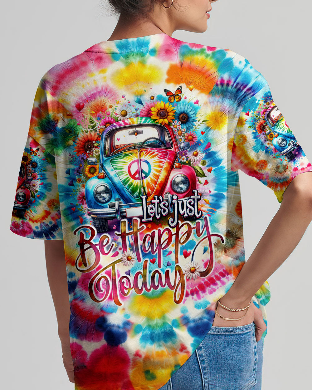 LET'S JUST BE HAPPY TODAY TIE DYE ALL OVER PRINT - TY2201241