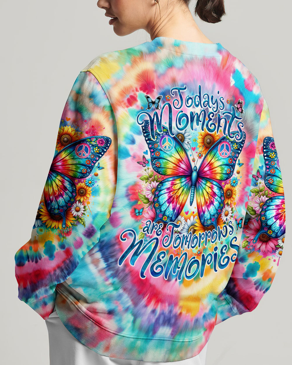 TODAY'S MOMENTS ARE TOMORROW'S MEMORIES BUTTERFLY TIE DYE ALL OVER PRINT - TY2301241