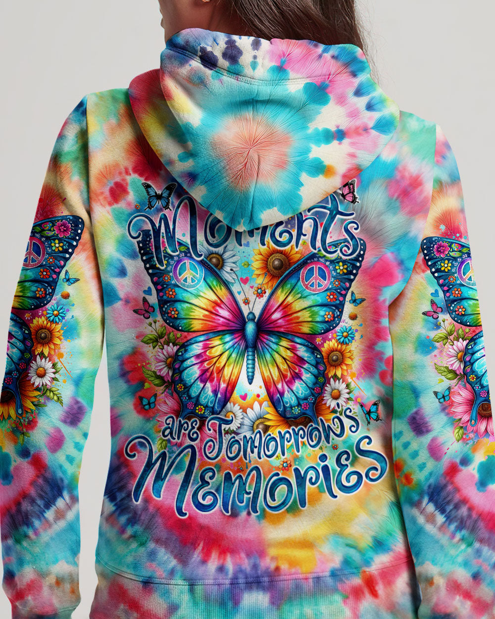 TODAY'S MOMENTS ARE TOMORROW'S MEMORIES BUTTERFLY TIE DYE ALL OVER PRINT - TY2301241