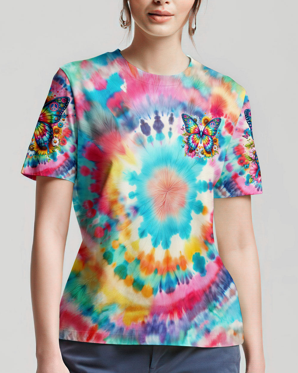 TODAY'S MOMENTS ARE TOMORROW'S MEMORIES BUTTERFLY TIE DYE ALL OVER PRINT - TY2301241
