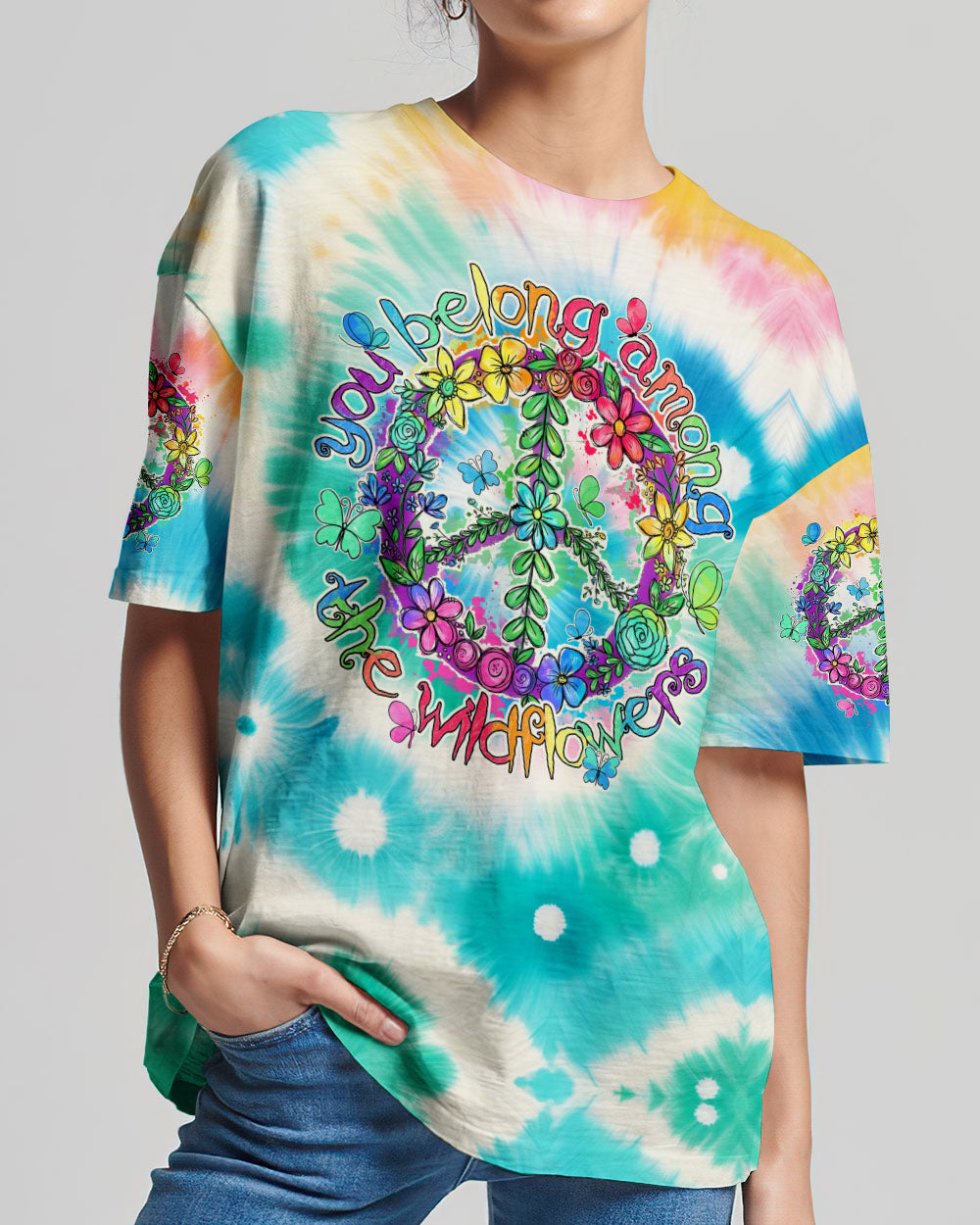 YOU BELONG AMONG THE WILDFLOWERS TIE DYE ALL OVER PRINT - TY2305241