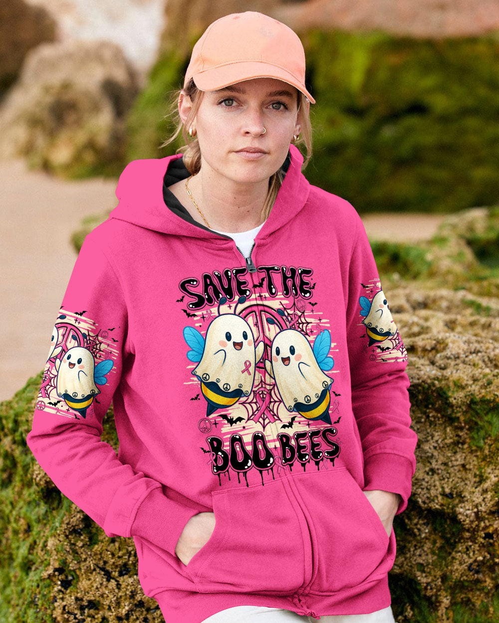 SAVE THE BOO BEES HALLOWEEN PINK ALL OVER PRINT - TY2307251