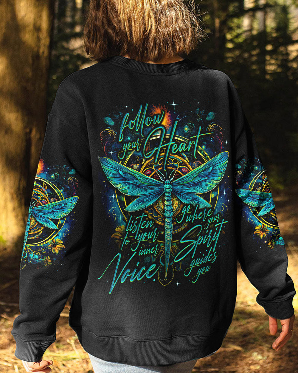 FOLLOW YOUR HEART DRAGONFLY ALL OVER PRINT - TY2408234