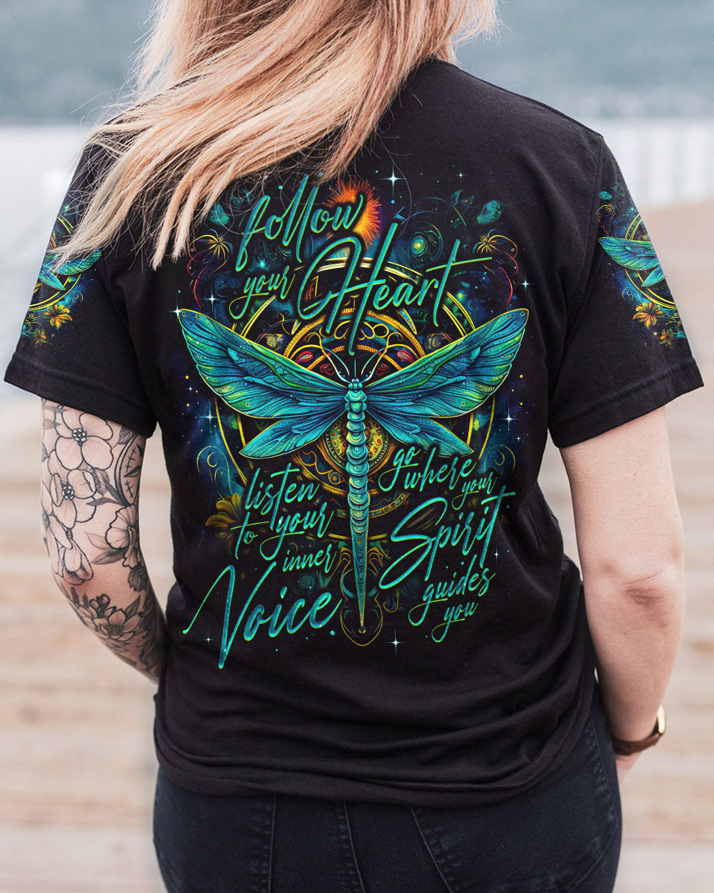 FOLLOW YOUR HEART DRAGONFLY ALL OVER PRINT - TY2408234