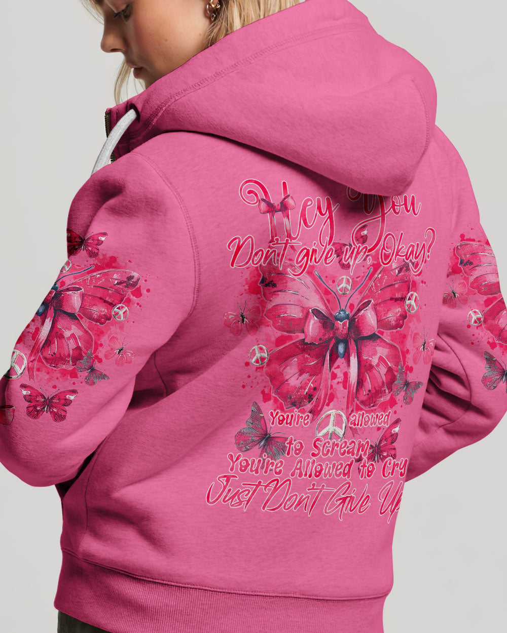 HEY YOU DON'T GIVE UP OKAY BUTTERFLY ALL OVER PRINT - TY2903241
