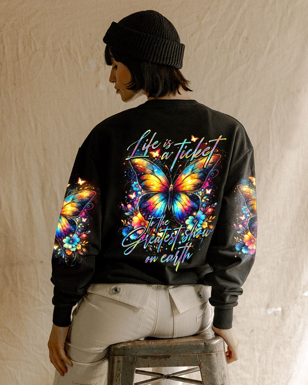 LIFE IS A TICKET BUTTERFLY ALL OVER PRINT - TY3001242