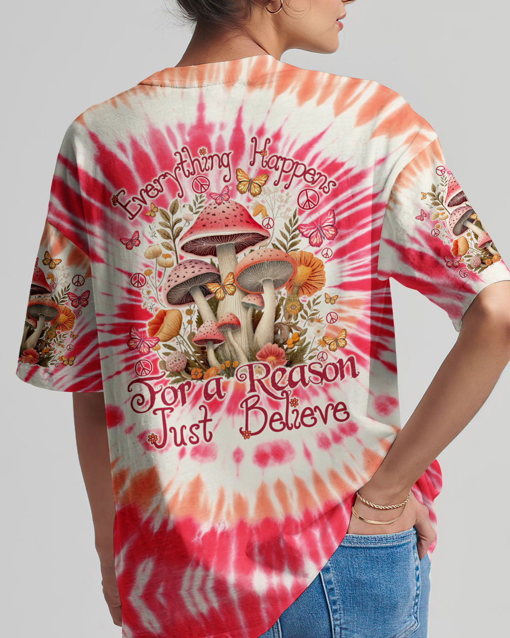JUST BELIEVE MUSHROOM TIE DYE ALL OVER PRINT - TY3005242