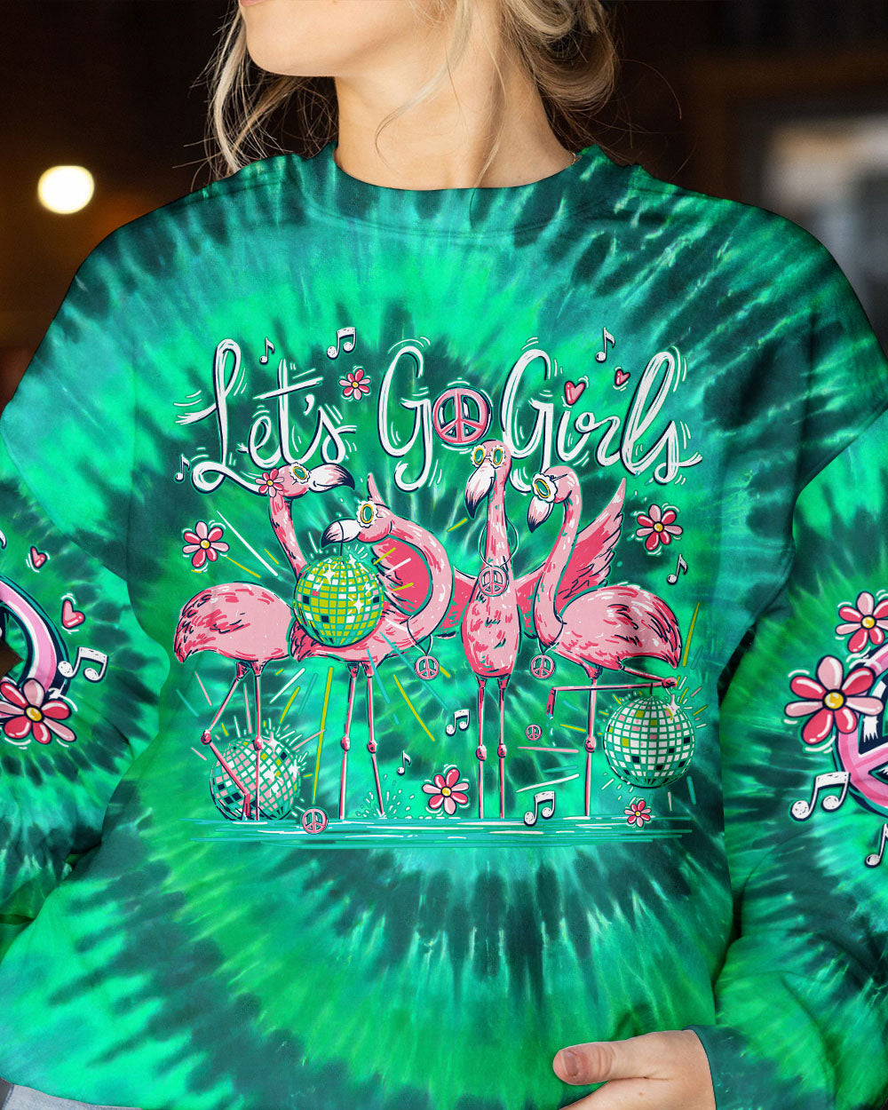 LET'S GO GIRLS FLAMINGO TIE DYE ALL OVER PRINT - TY3006232