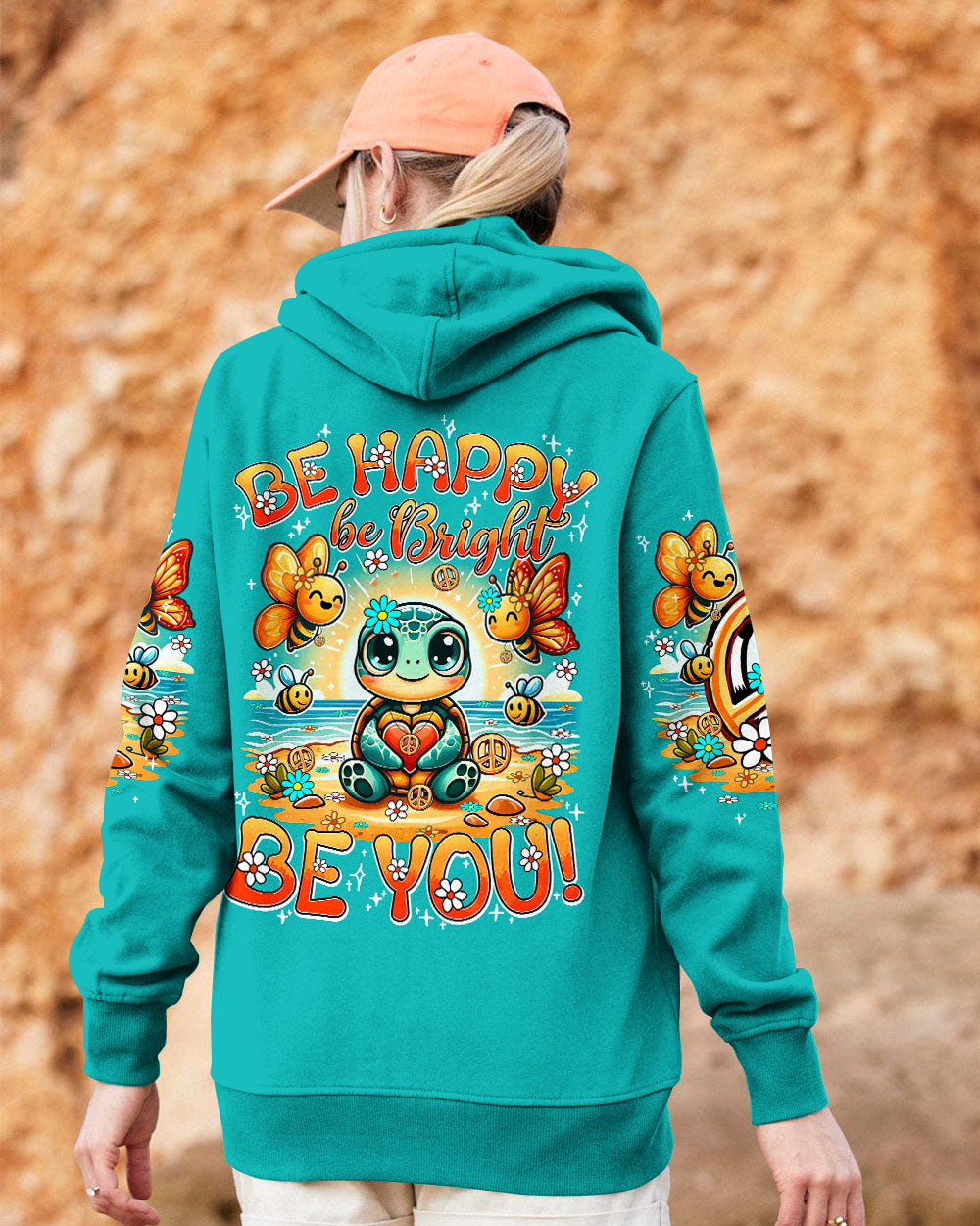 BE HAPPY BE BRIGHT BE YOU TURTLE ALL OVER PRINT - TY3105241