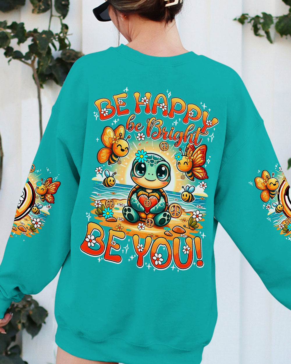 BE HAPPY BE BRIGHT BE YOU TURTLE ALL OVER PRINT - TY3105241