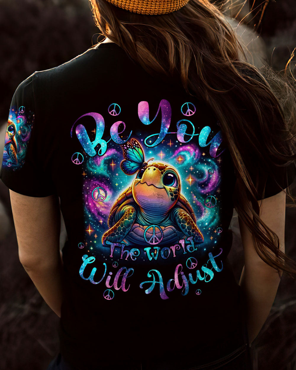 BE YOU THE WORLD WILL ADJUST TURTLE ALL OVER PRINT - TY3105242