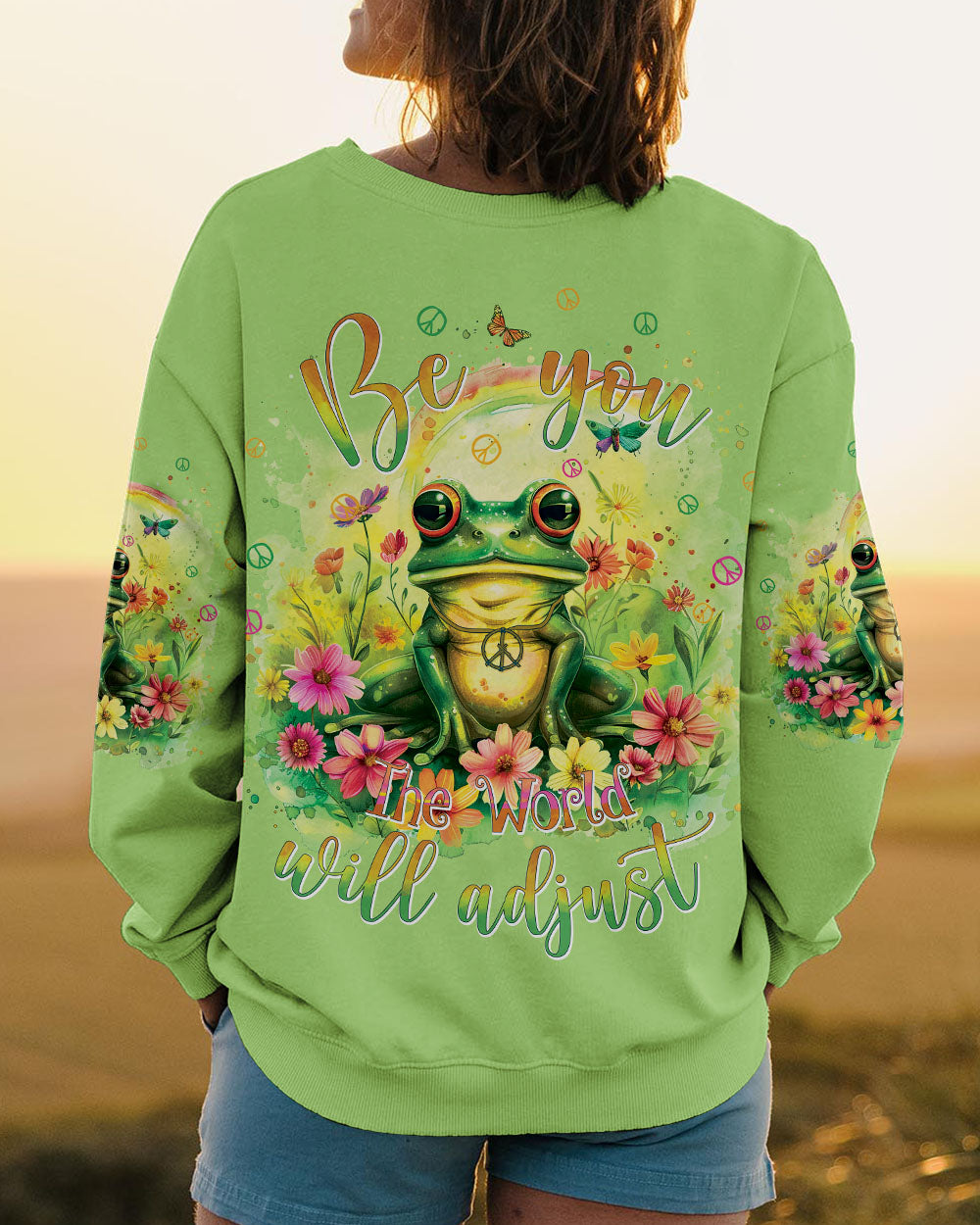 BE YOU THE WORLD WILL ADJUST FROG ALL OVER PRINT - TYHI0203242