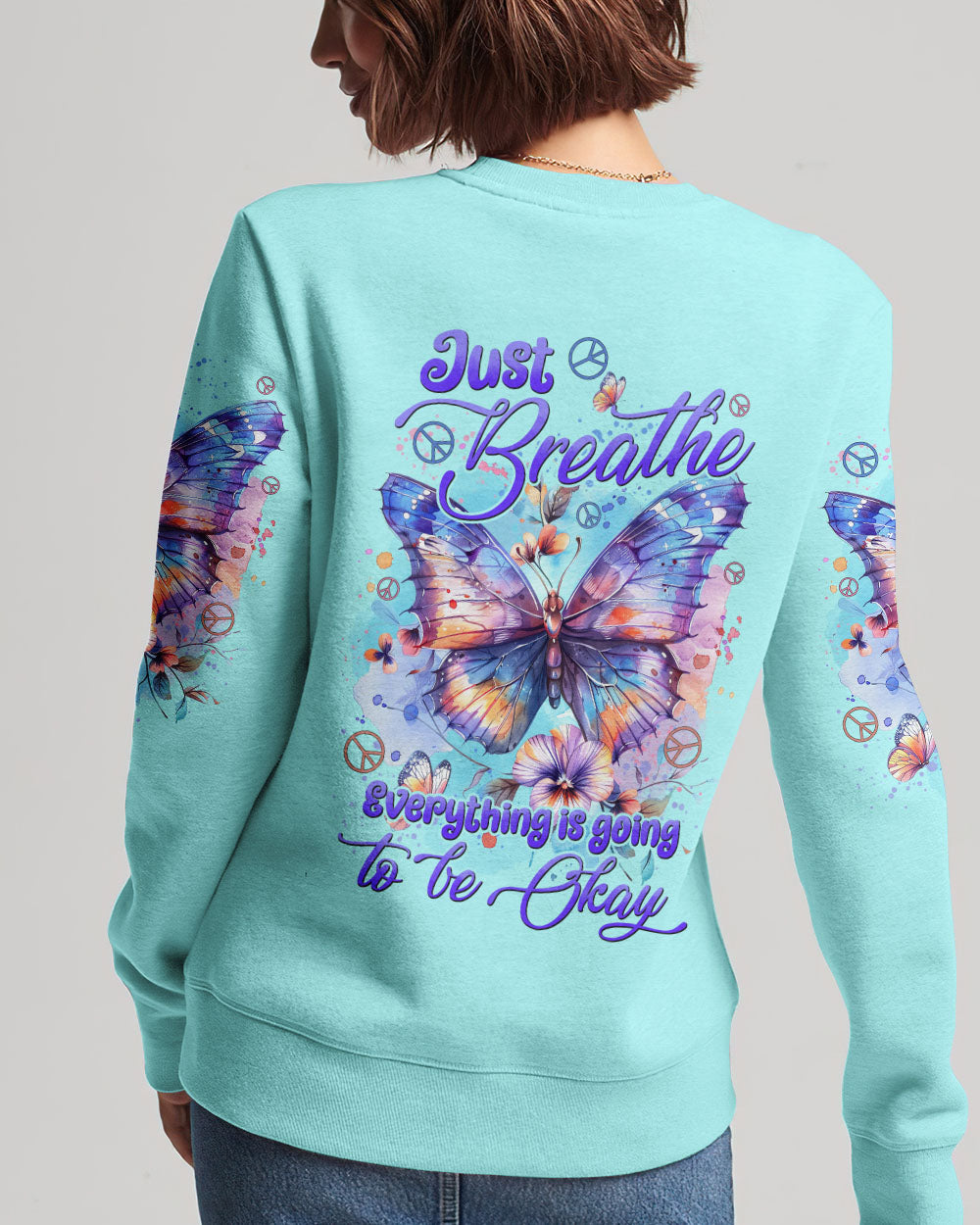JUST BREATHE BUTTERFLIES ALL OVER PRINT - TYHI0304242