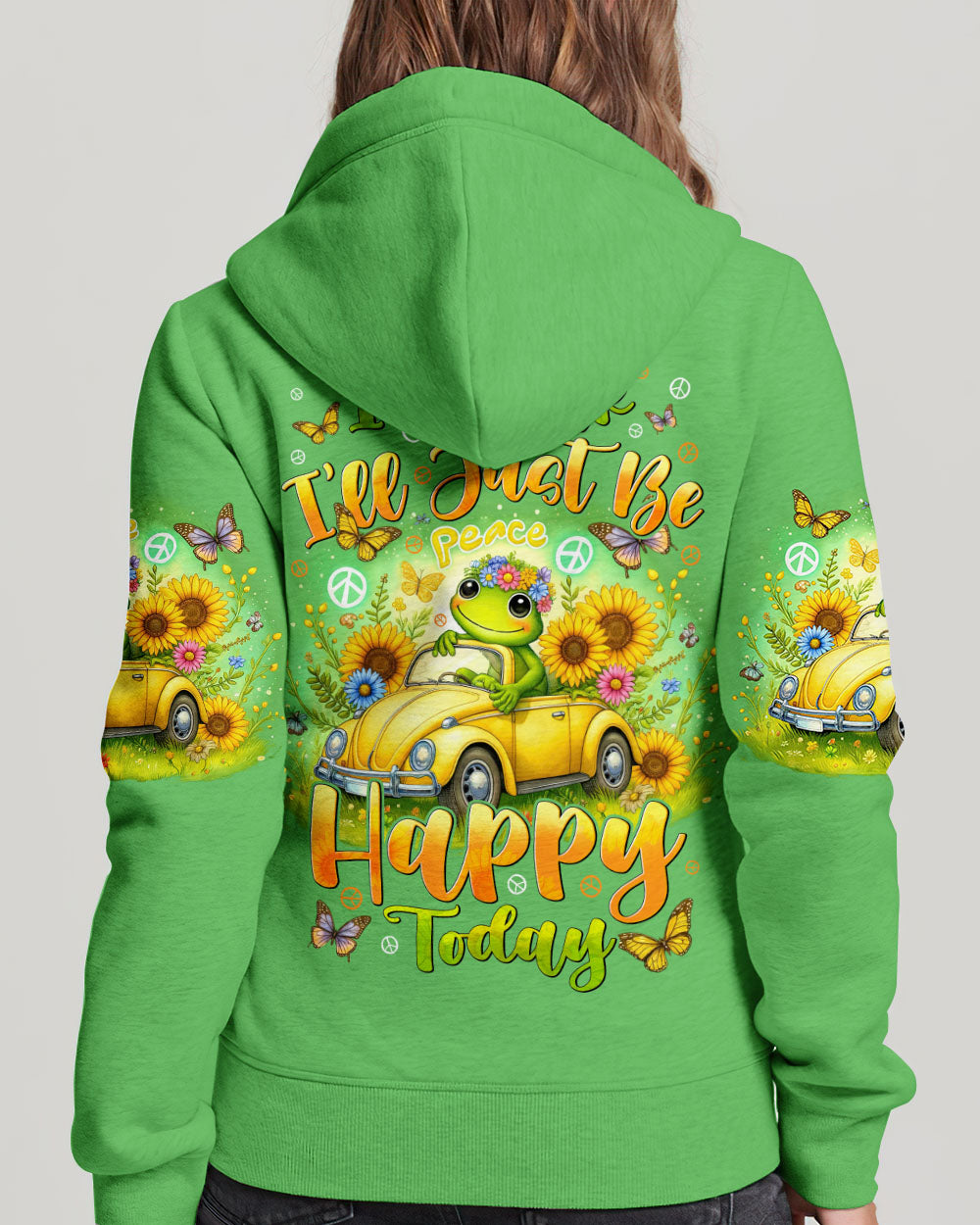 I THINK I'LL JUST BE HAPPY TODAY FROG ALL OVER PRINT - TYHI0506242