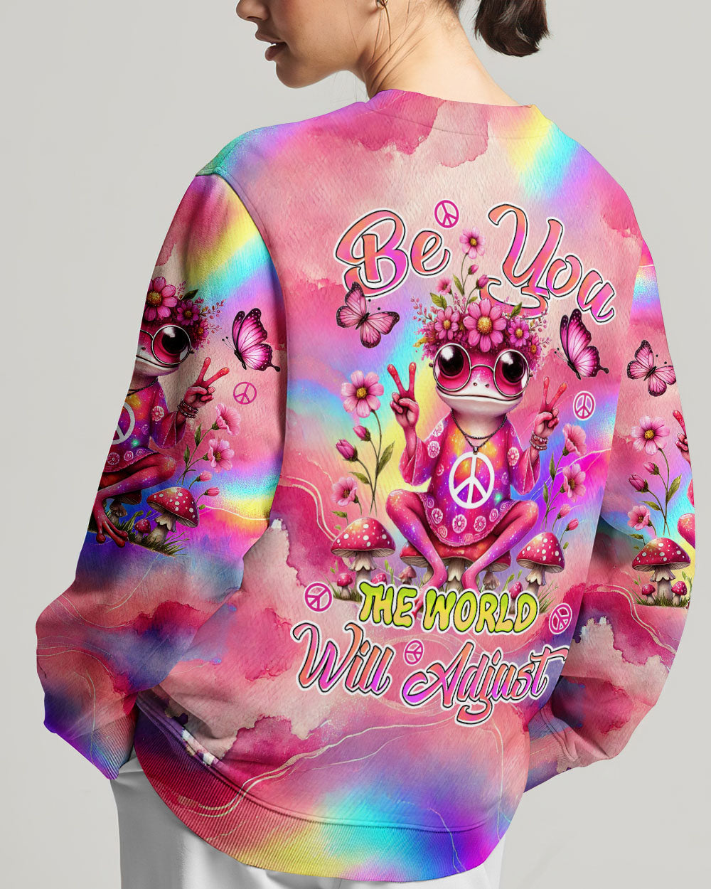 BE YOU THE WORLD WILL ADJUST FROG ALL OVER PRINT - TYHI0807243