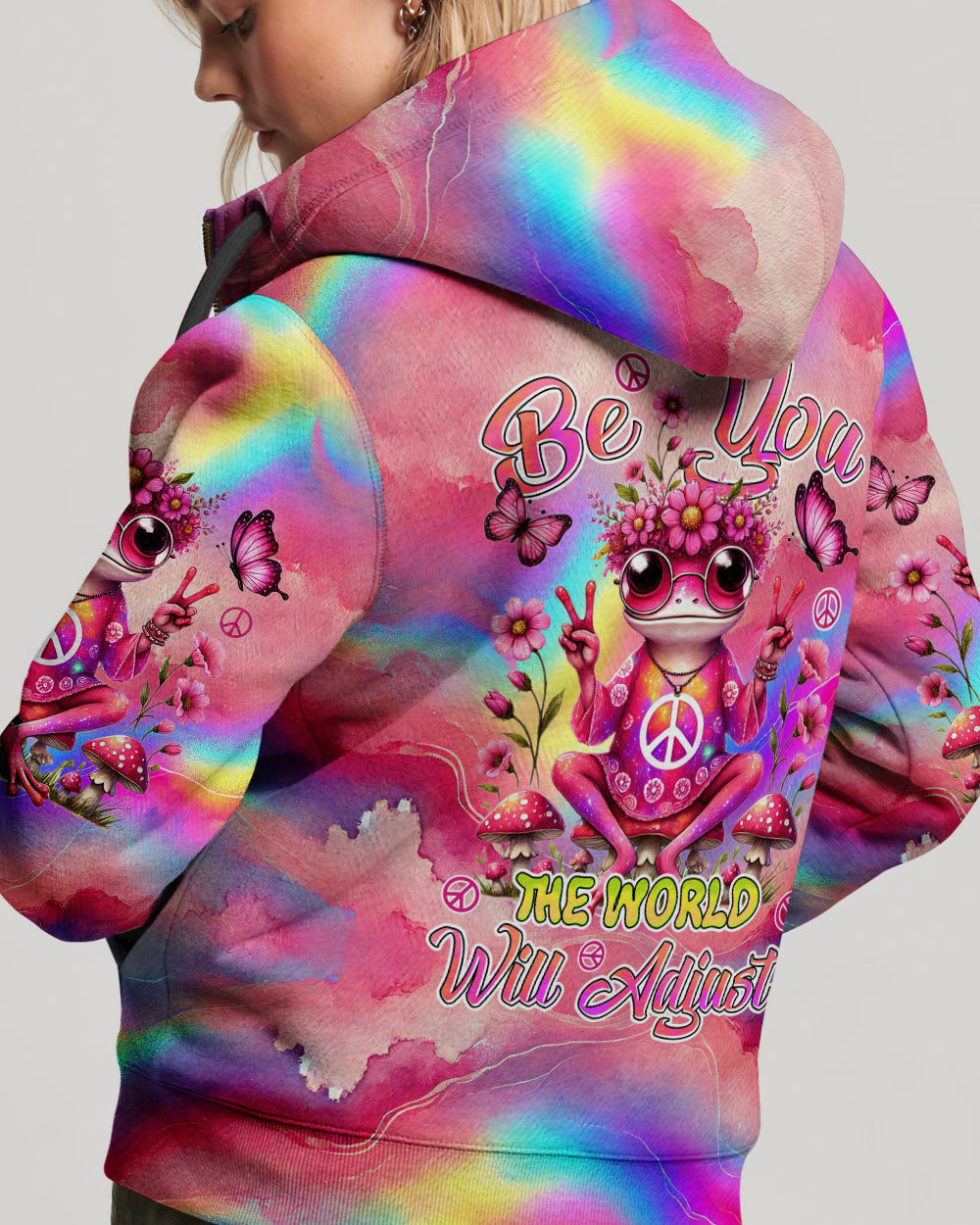 BE YOU THE WORLD WILL ADJUST FROG ALL OVER PRINT - TYHI0807243