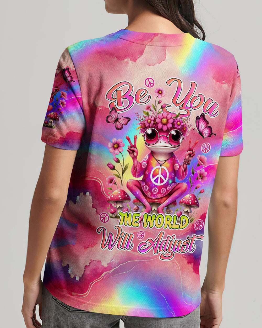 BE YOU THE WORLD WILL ADJUST FROG ALL OVER PRINT - TYHI0807243