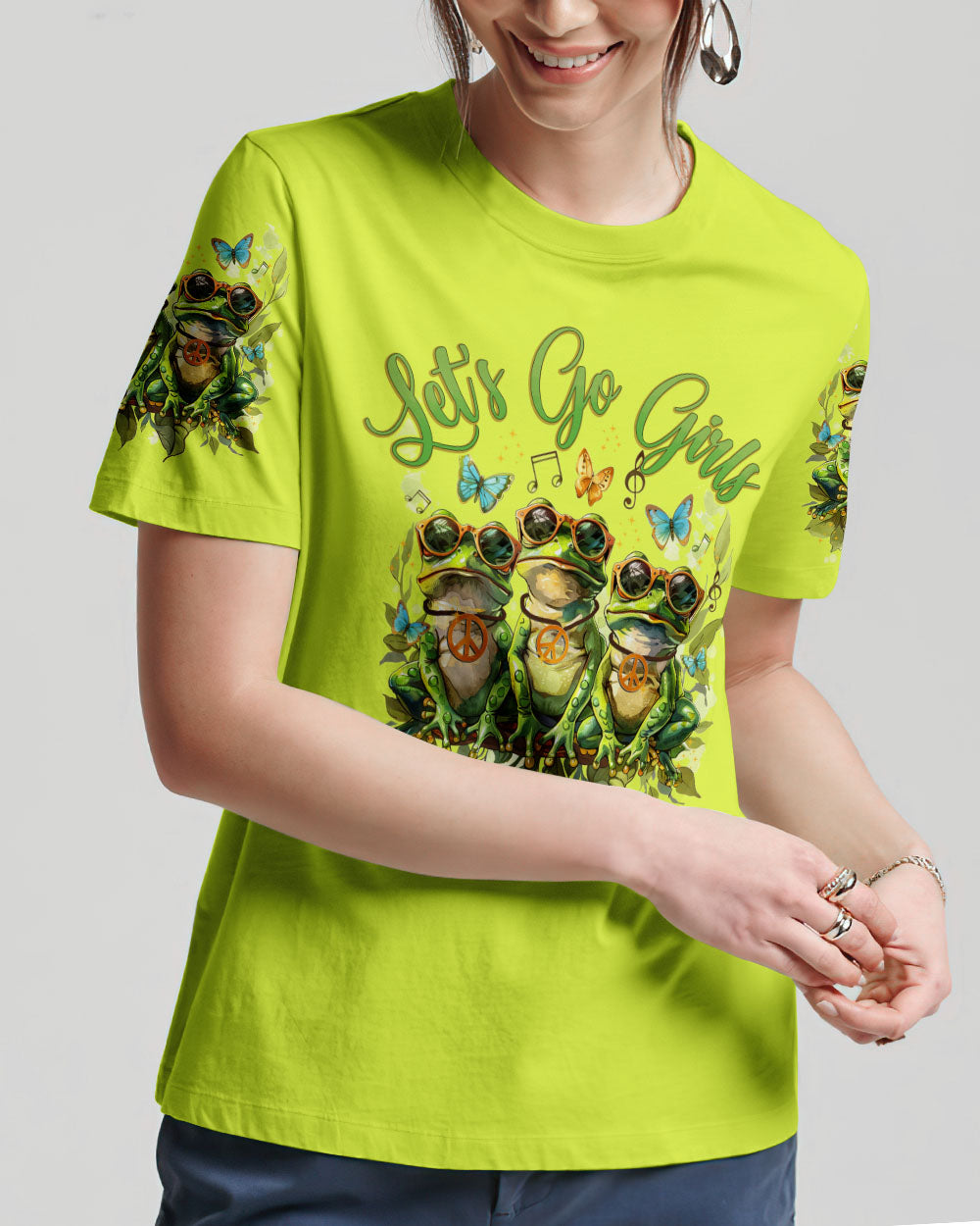 LET'S GO GIRLS FROGS ALL OVER PRINT - TYHI0904242
