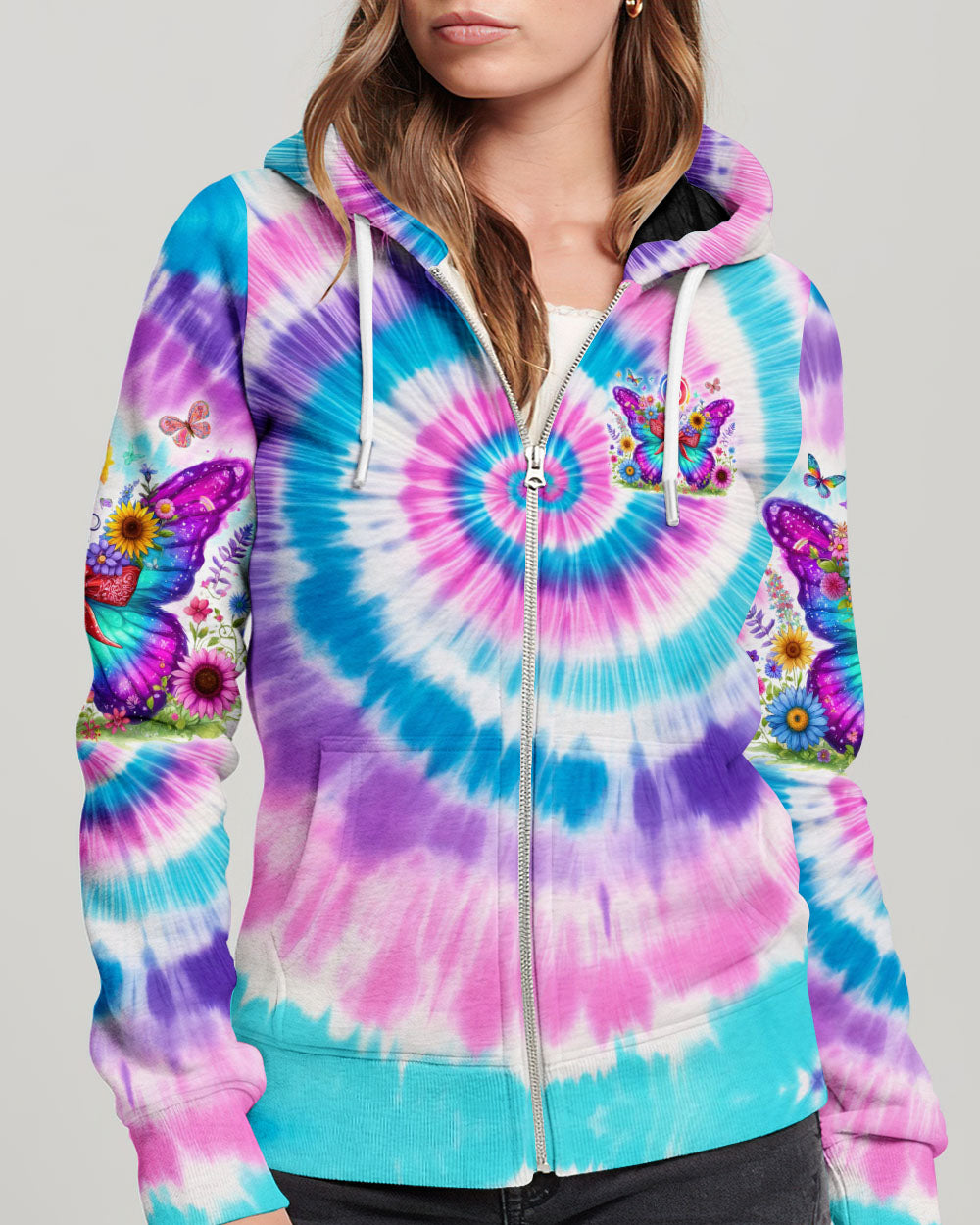 RUNNING AGAINST THE WIND BUTTERFLY TIE DYE ALL OVER PRINT - TYHI1306242