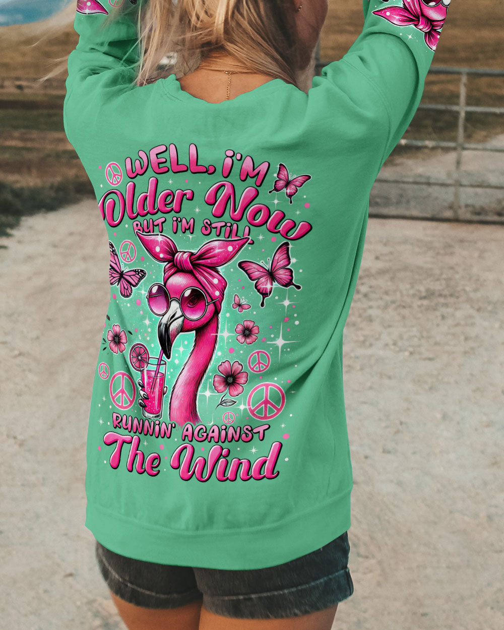 RUNNING AGAINST THE WIND FLAMINGO ALL OVER PRINT - TYHI2506244
