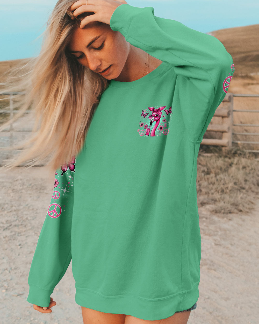 RUNNING AGAINST THE WIND FLAMINGO ALL OVER PRINT - TYHI2506244