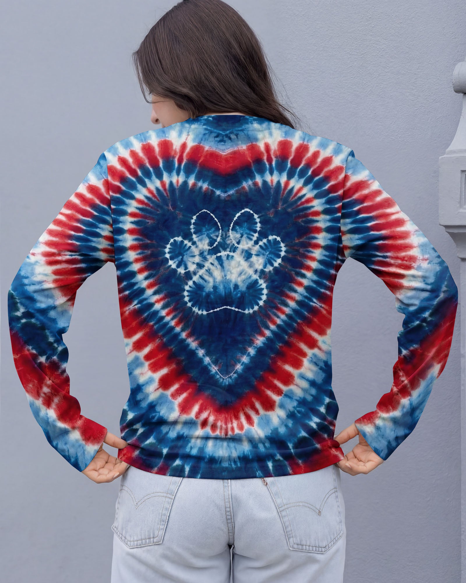 RED WHITE AND BLUE HEART PAW ALL OVER PRINT - TYLN0104263