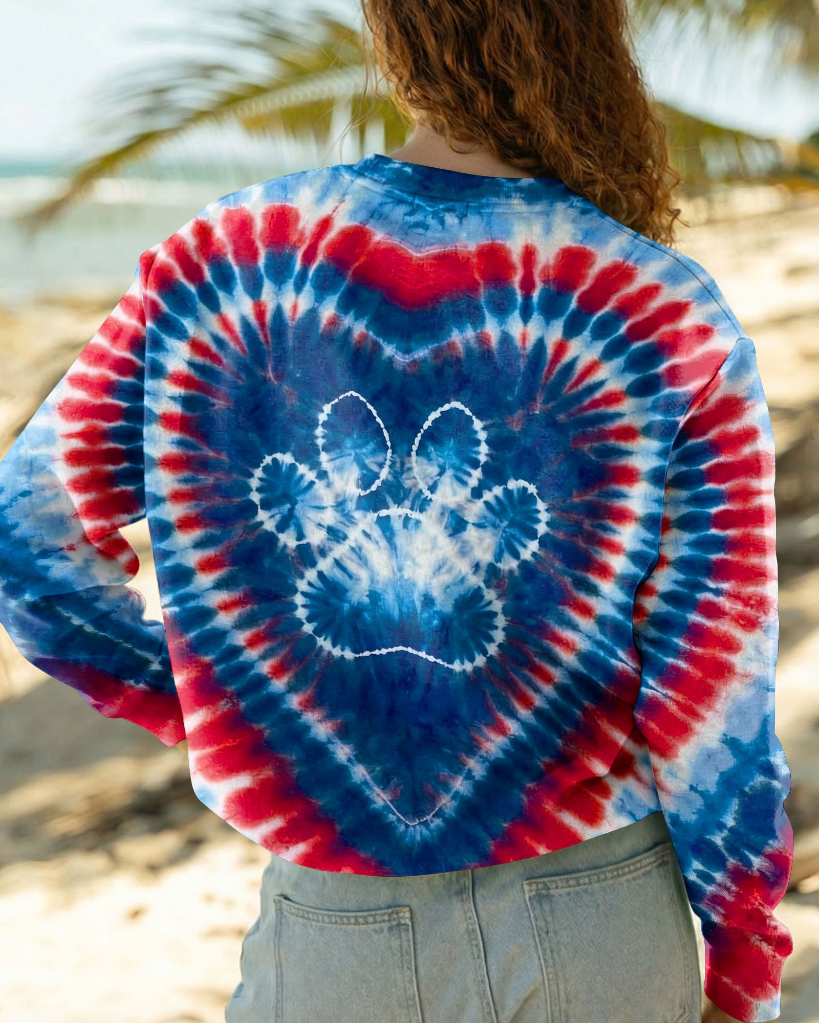 RED WHITE AND BLUE HEART PAW ALL OVER PRINT - TYLN0104263