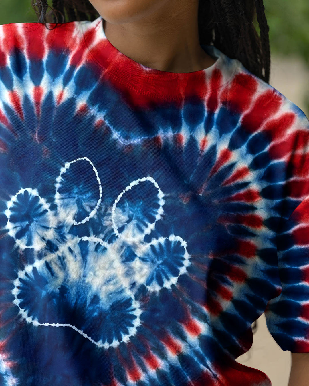 RED WHITE AND BLUE HEART PAW ALL OVER PRINT - TYLN0104263