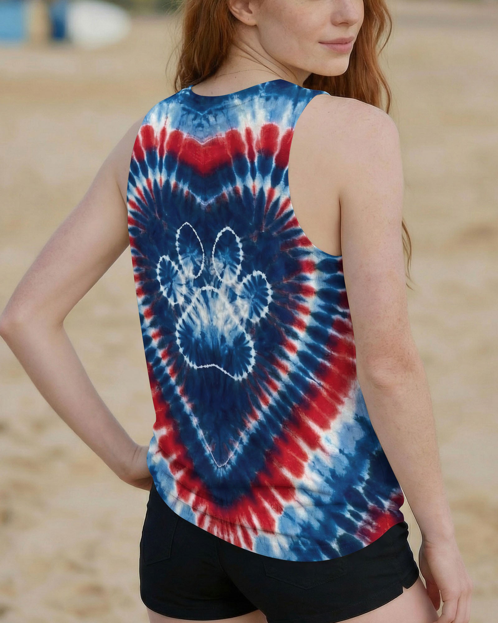 RED WHITE AND BLUE HEART PAW ALL OVER PRINT - TYLN0104263