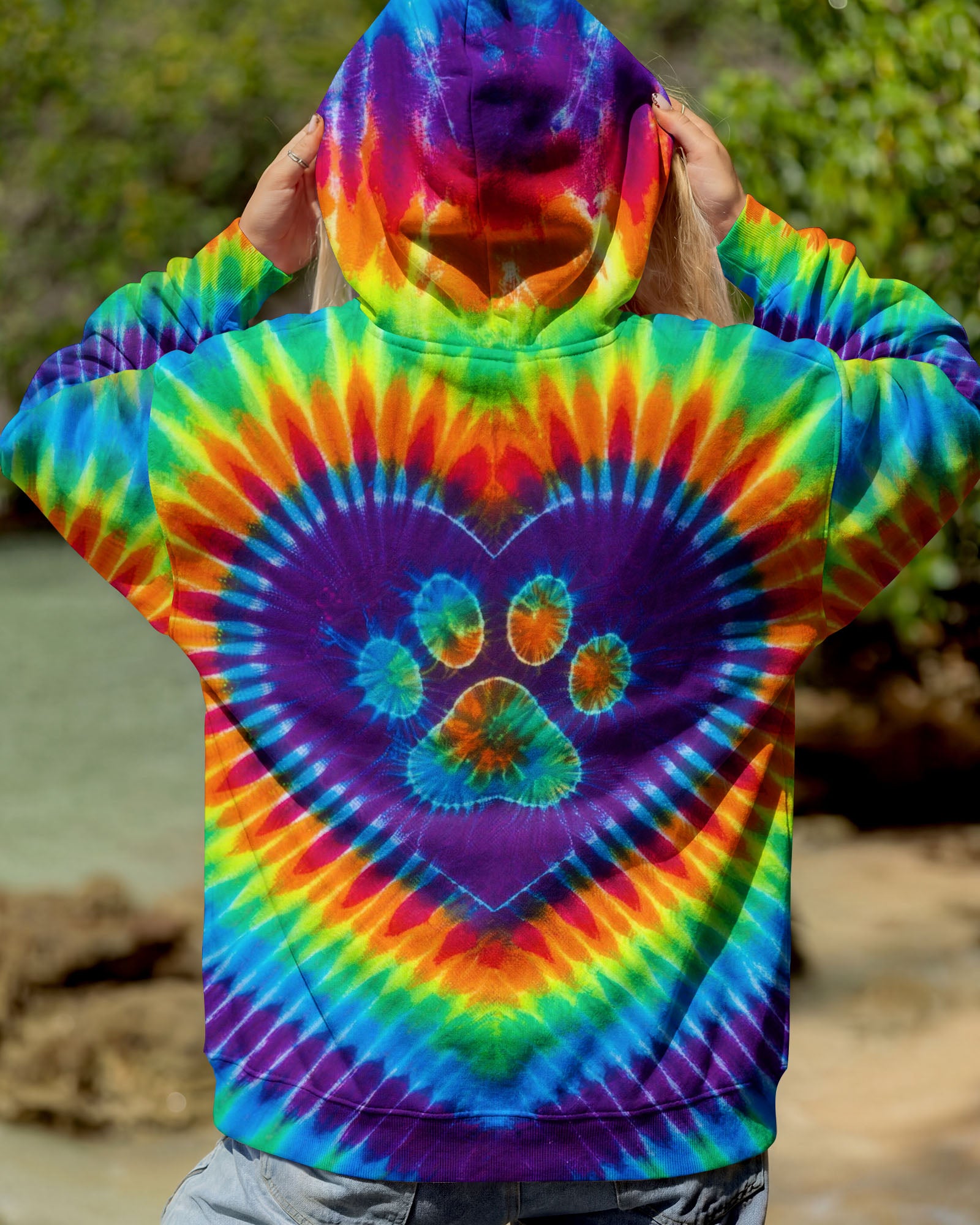 GROOVY RAINBOW HEART PAW ALL OVER PRINT - TYLN1303262