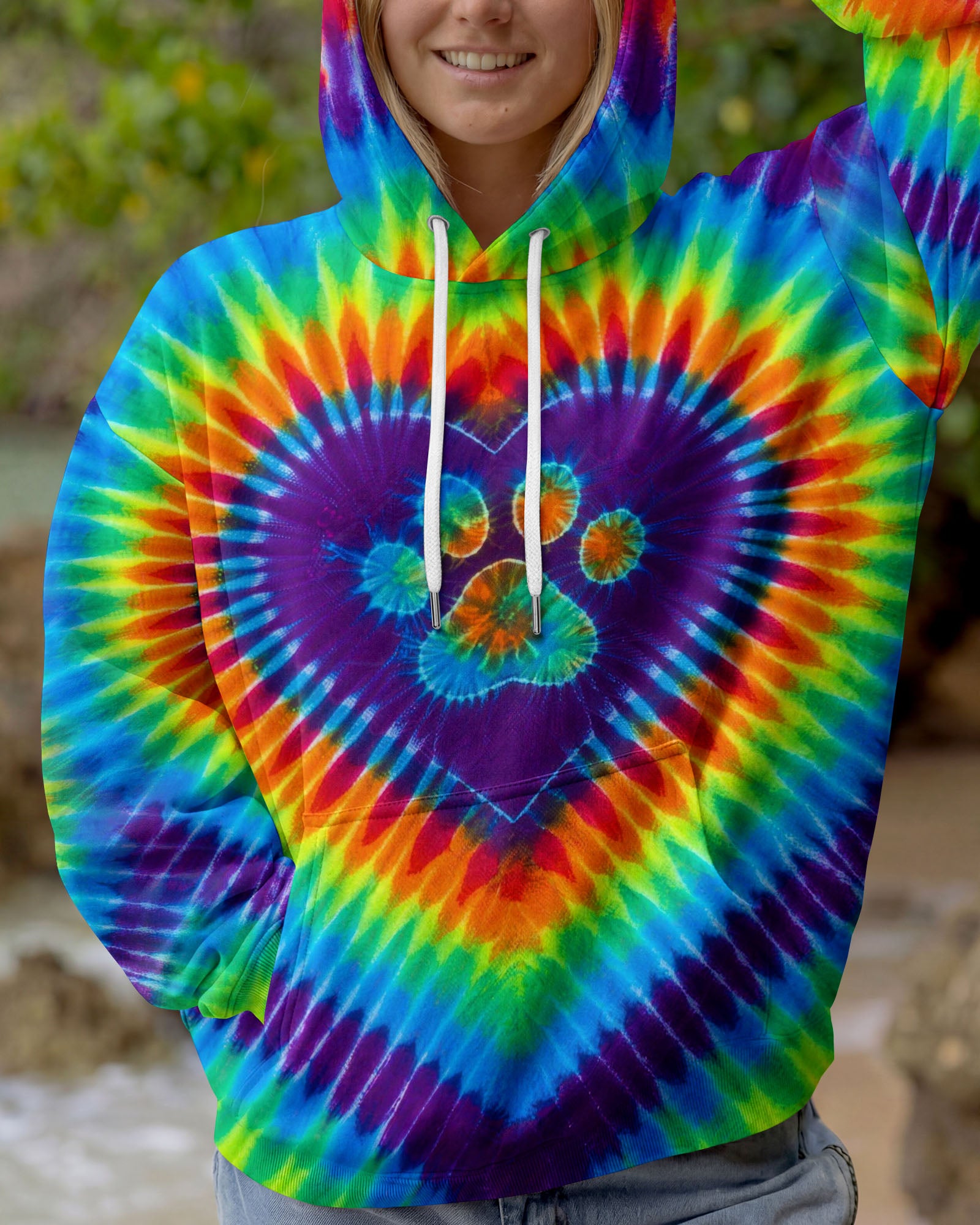 GROOVY RAINBOW HEART PAW ALL OVER PRINT - TYLN1303262