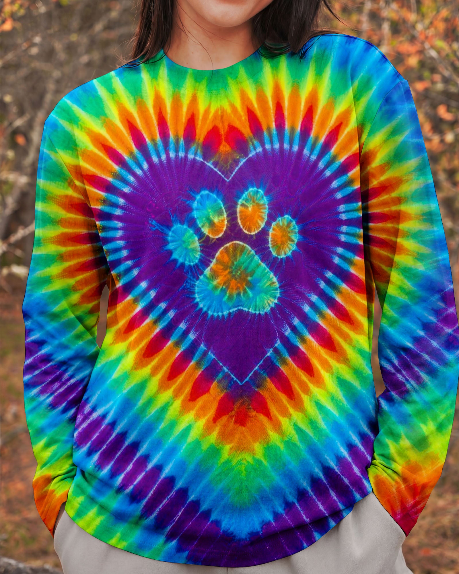 GROOVY RAINBOW HEART PAW ALL OVER PRINT - TYLN1303262