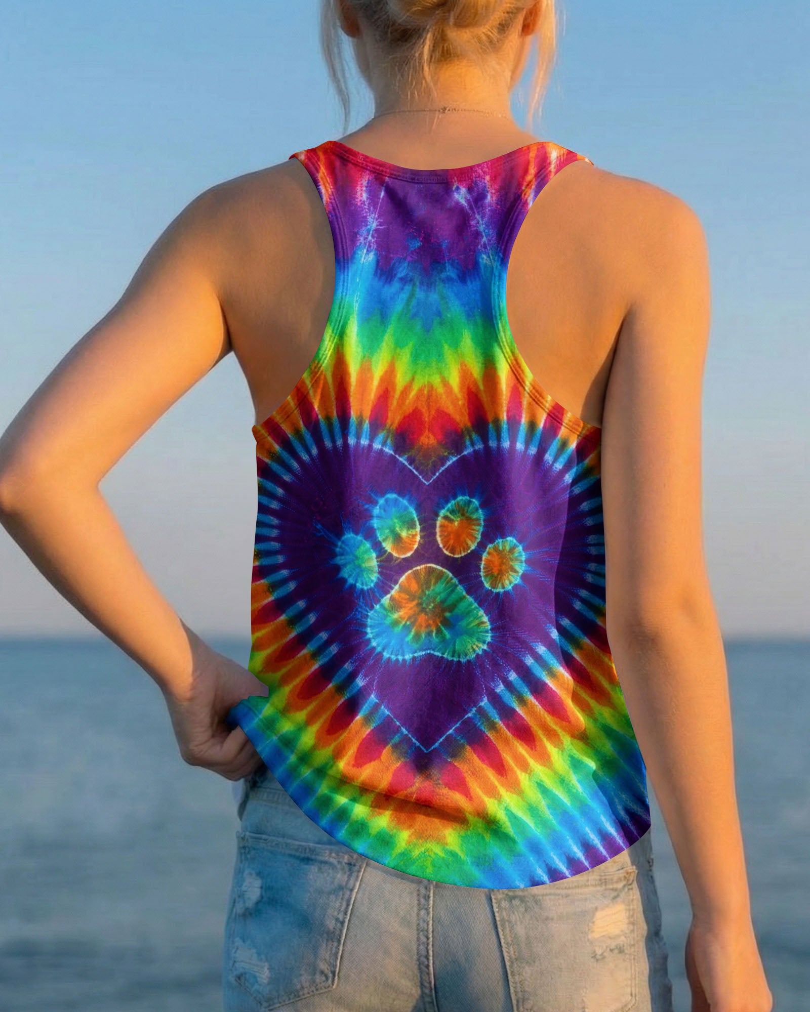 GROOVY RAINBOW HEART PAW ALL OVER PRINT - TYLN1303262