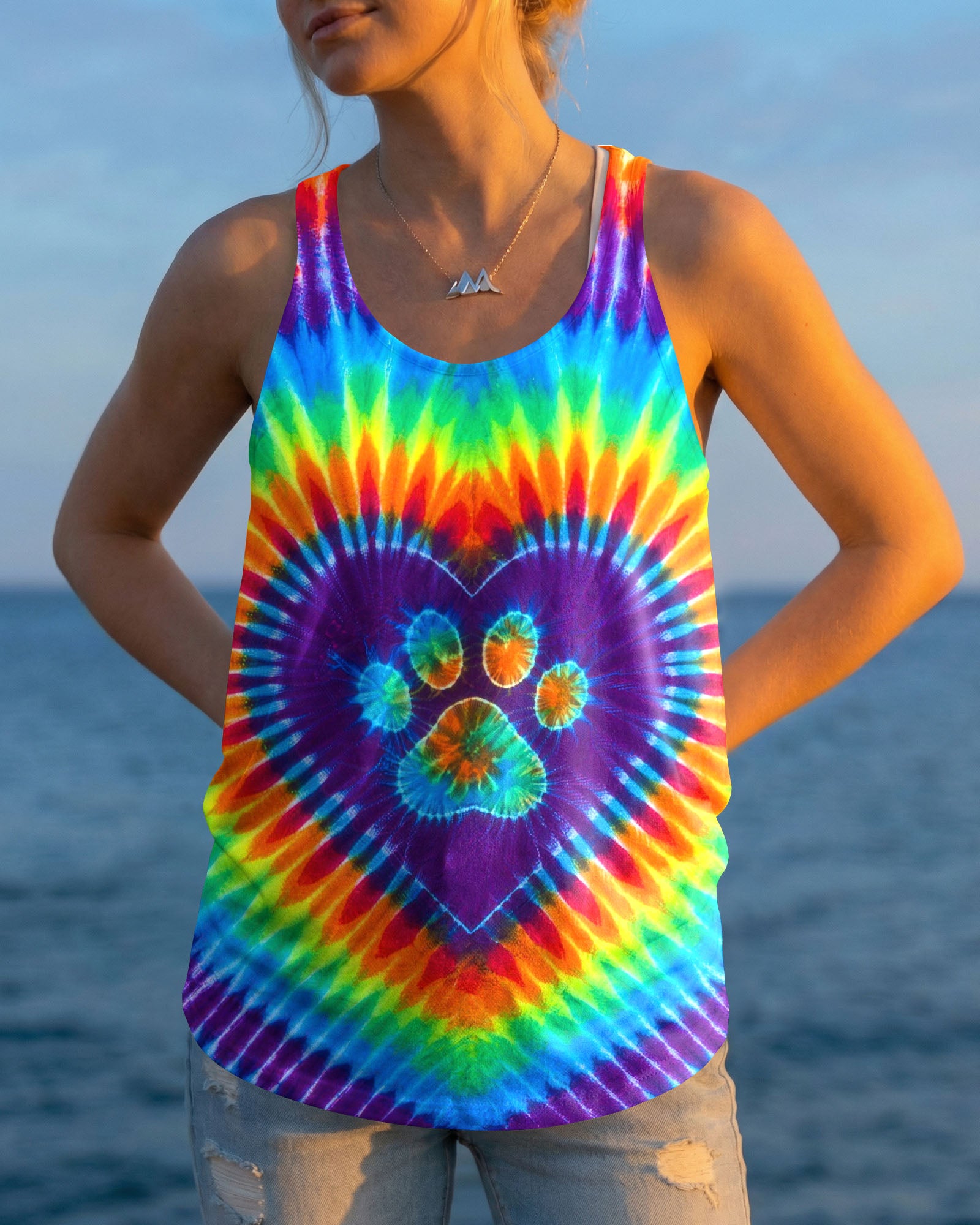 GROOVY RAINBOW HEART PAW ALL OVER PRINT - TYLN1303262