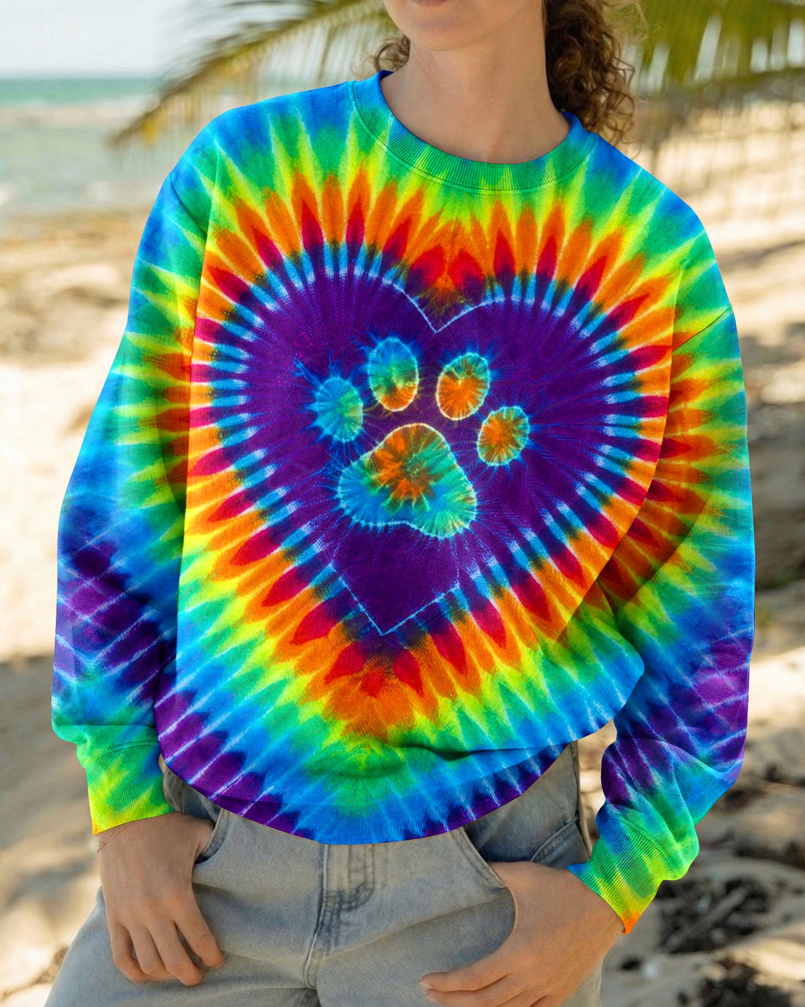 GROOVY RAINBOW HEART PAW ALL OVER PRINT - TYLN1303262