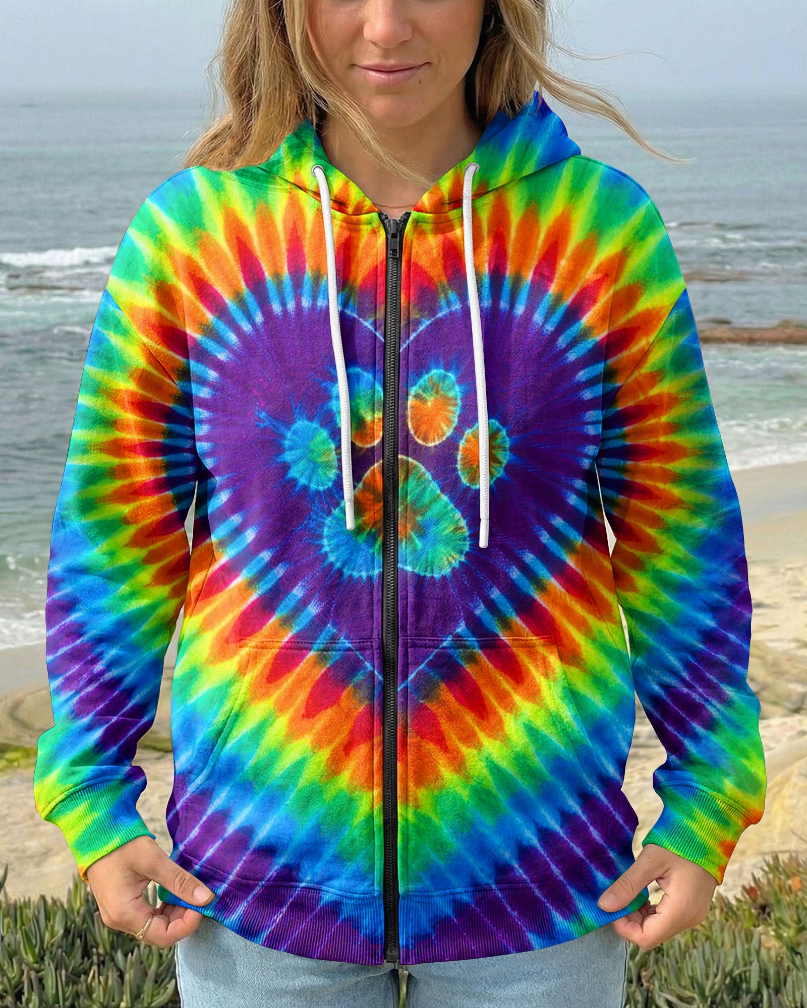 GROOVY RAINBOW HEART PAW ALL OVER PRINT - TYLN1303262
