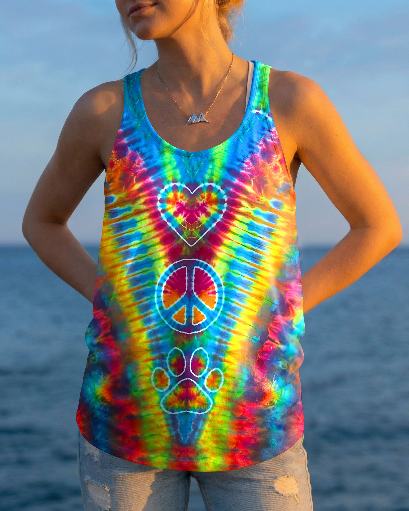 PEACE HEART PAW COLORFUL ALL OVER PRINT - TYLN1404262