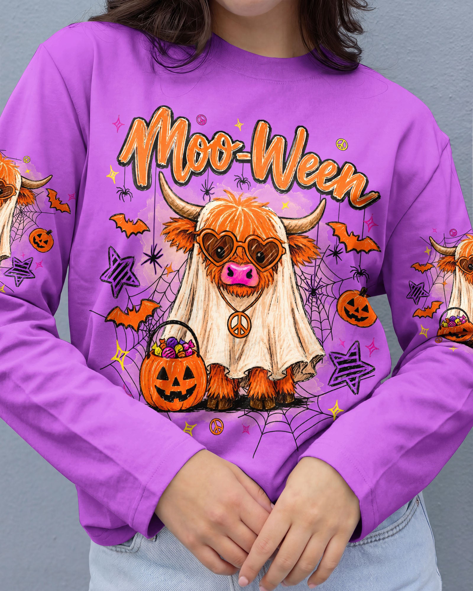 MOO-WEEN HIGHLAND COW HALLOWEEN ALL OVER PRINT - TYLN2307261