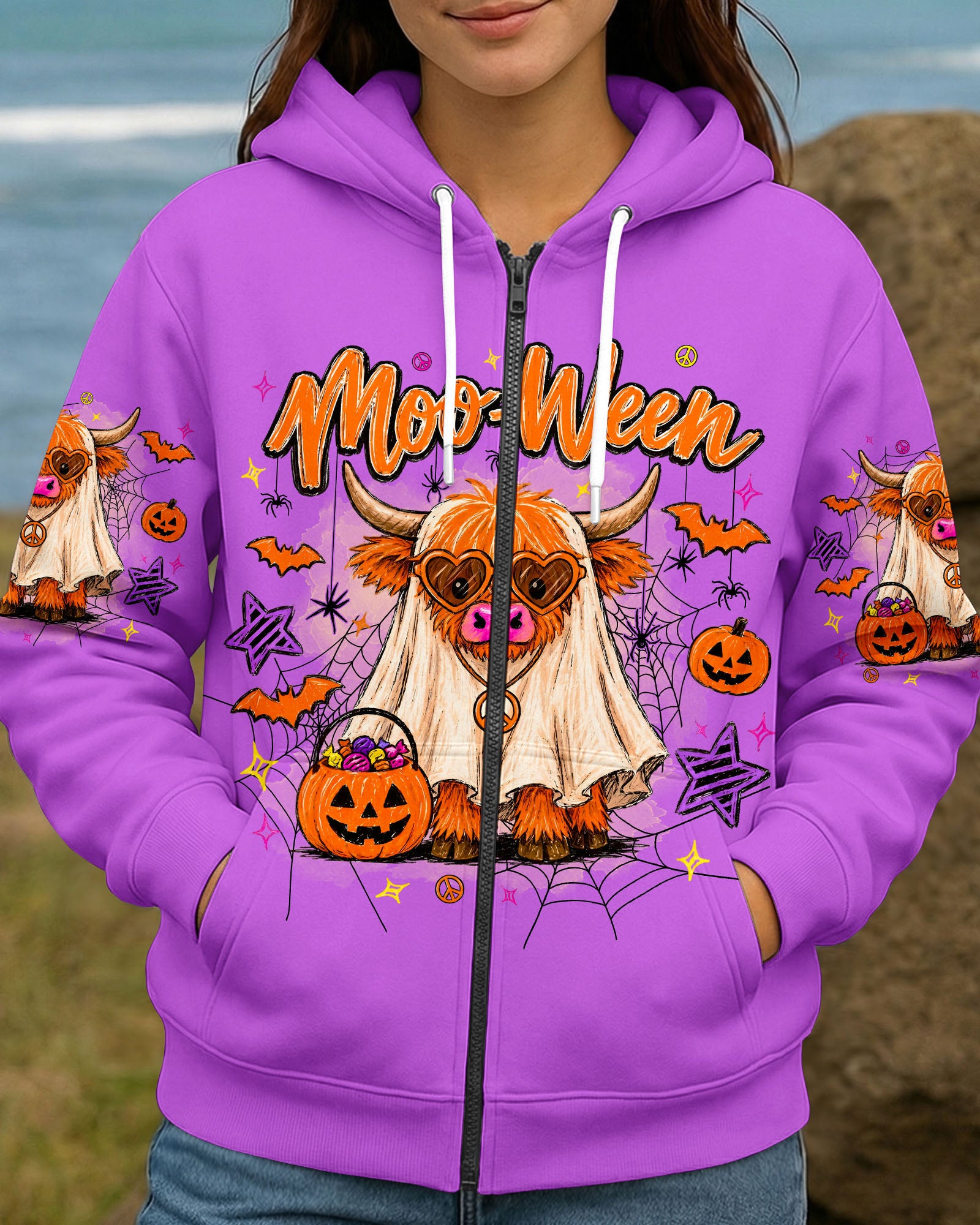 MOO-WEEN HIGHLAND COW HALLOWEEN ALL OVER PRINT - TYLN2307261