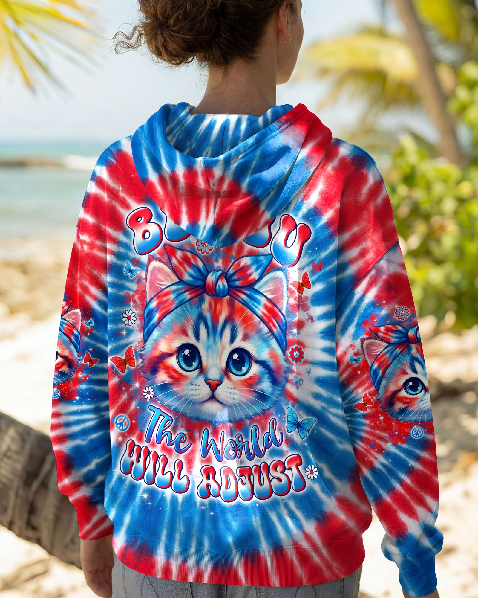 BE YOU THE WORLD WILL ADJUST CAT ALL OVER PRINT - TYLN3103262