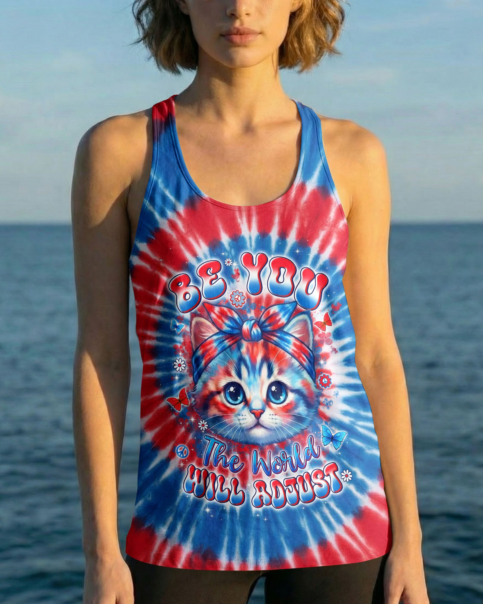 BE YOU THE WORLD WILL ADJUST CAT ALL OVER PRINT - TYLN3103262