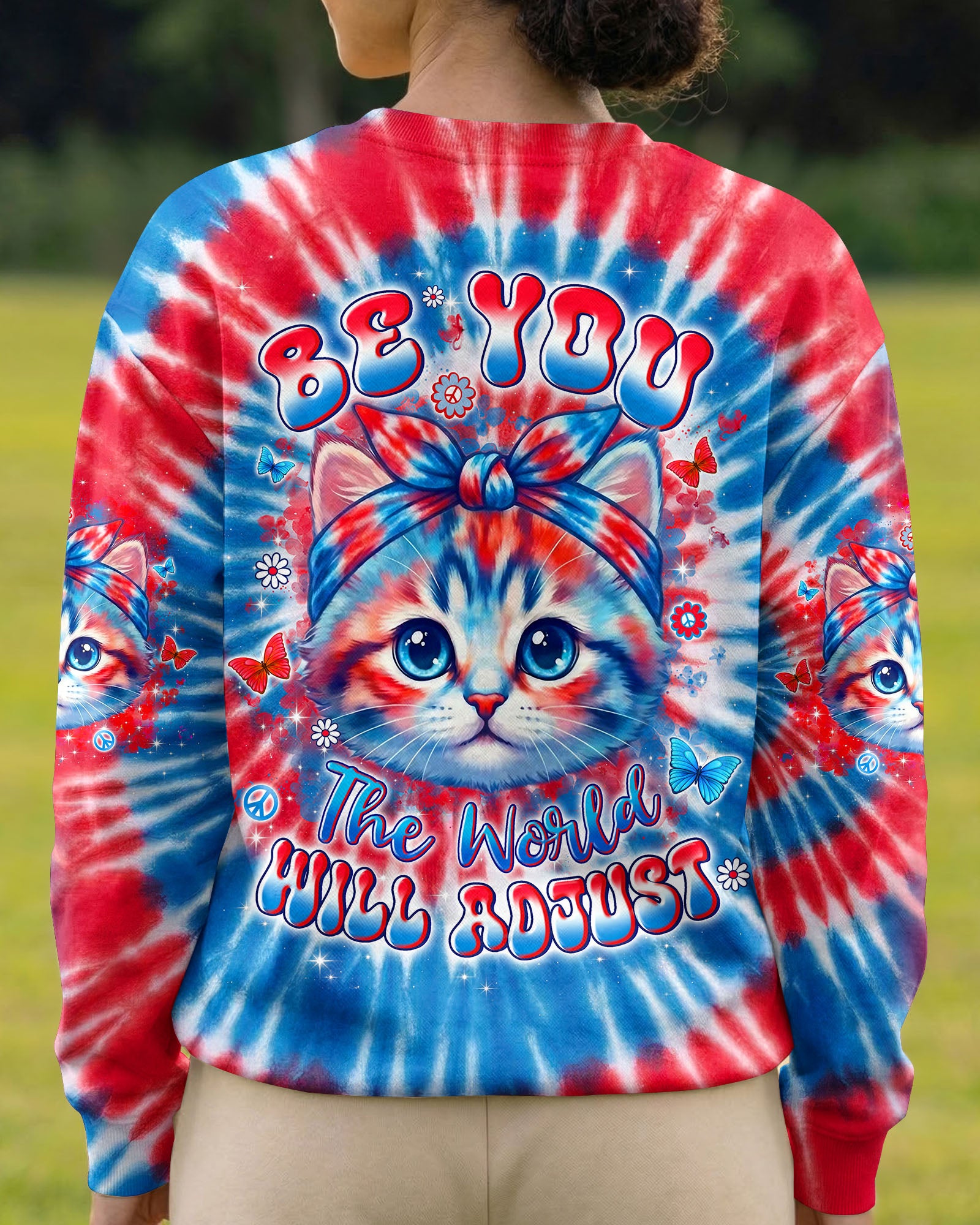 BE YOU THE WORLD WILL ADJUST CAT ALL OVER PRINT - TYLN3103262